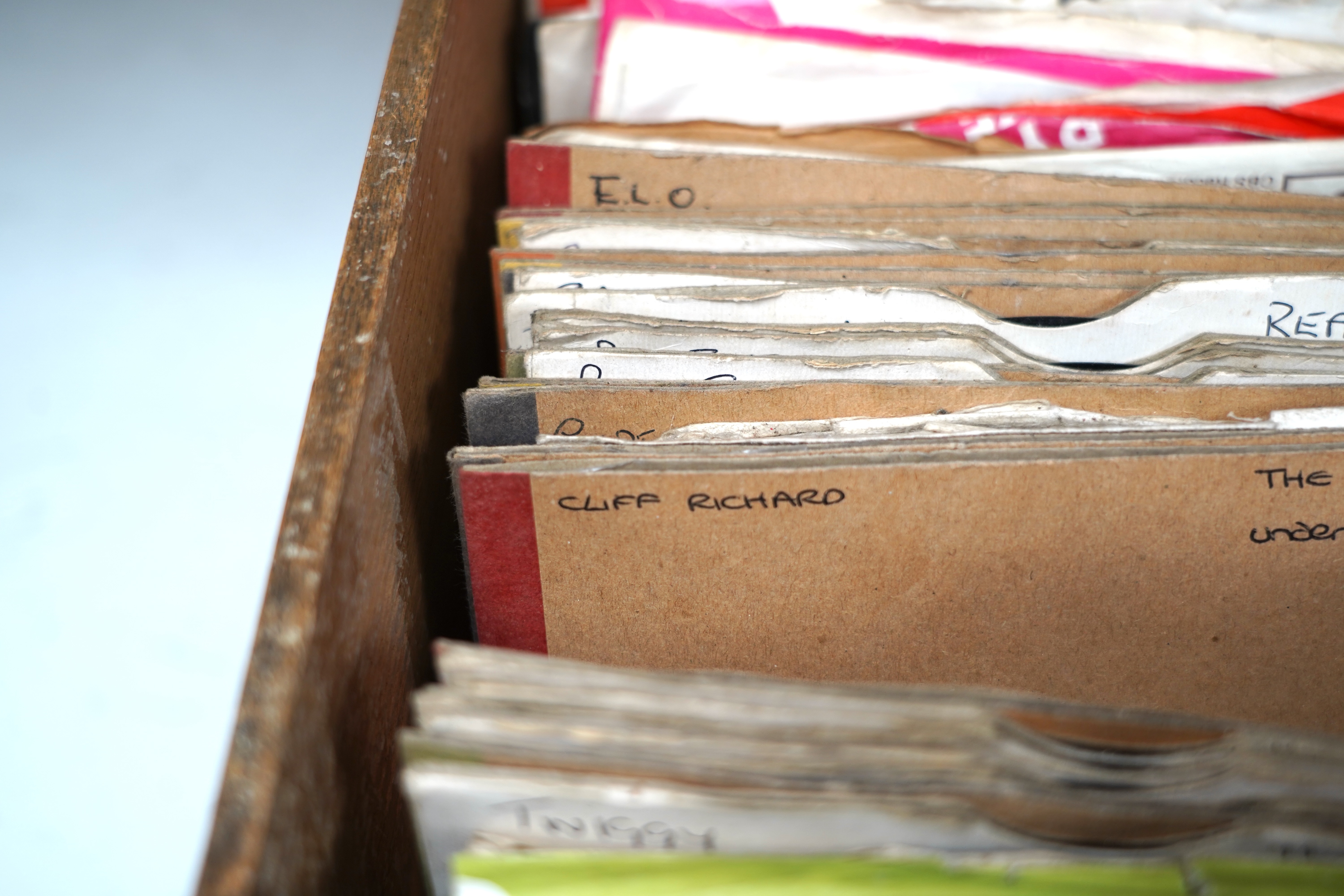 Two boxes of 7 inch singles, mainly 1960s and 1970s, including Adam and the Ants, Manfred Mann, the Stylistics, 10cc, Hot Chocolate, Bread, David Essex, Cliff Richard, ELO, the Bachelors, etc.